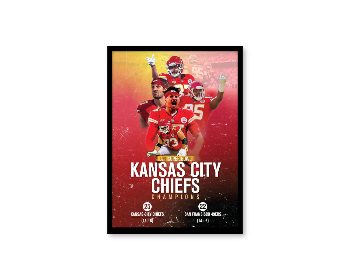 Kansas City Chiefs 2024 Super Bowl champions Framed Portrait