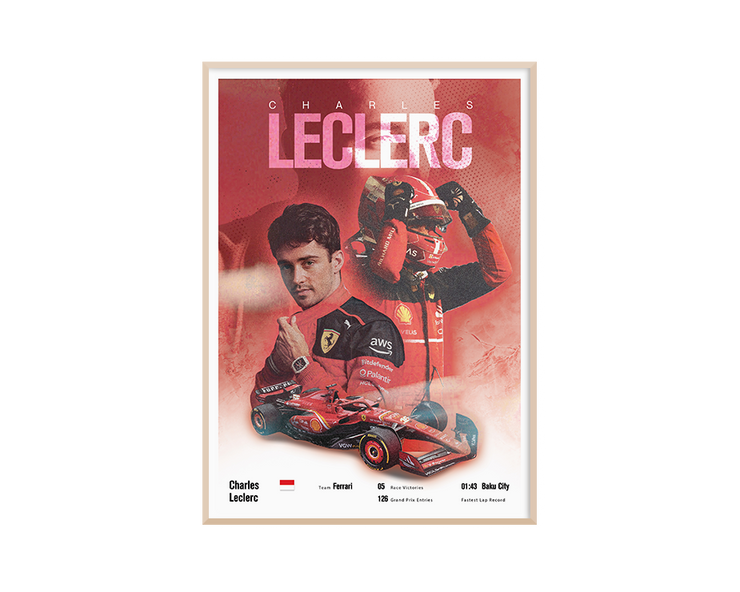 Charles Leclerc Vintage F1 Print