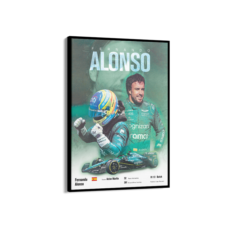 Fernando Alonso Vintage F1 Print