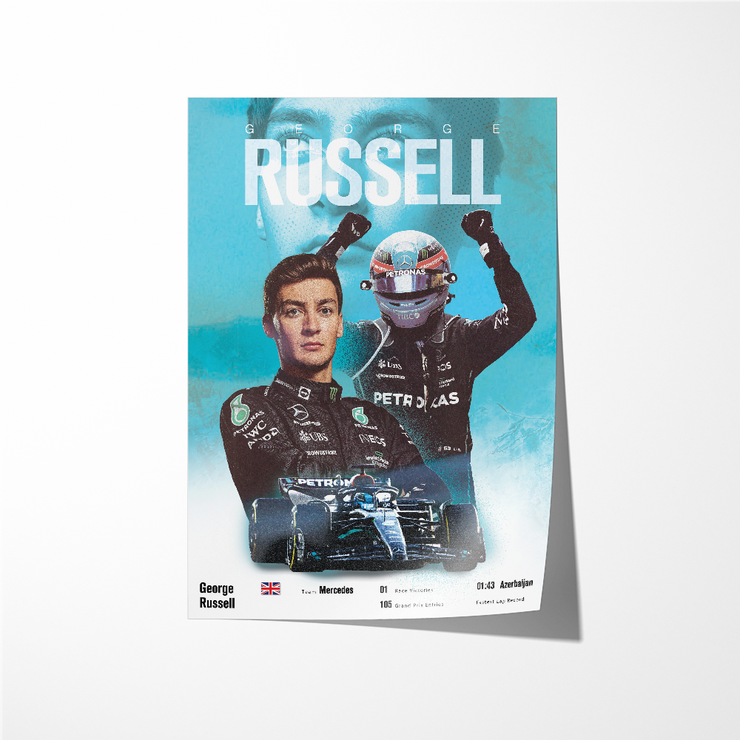 George Russell Vintage F1 Print