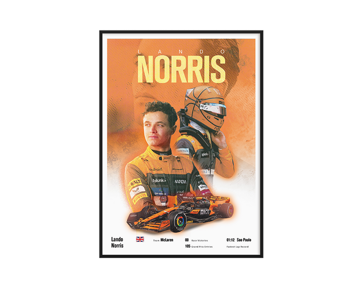 Lando Norris Vintage F1 Print