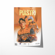 Oscar Piastri Vintage F1 Print