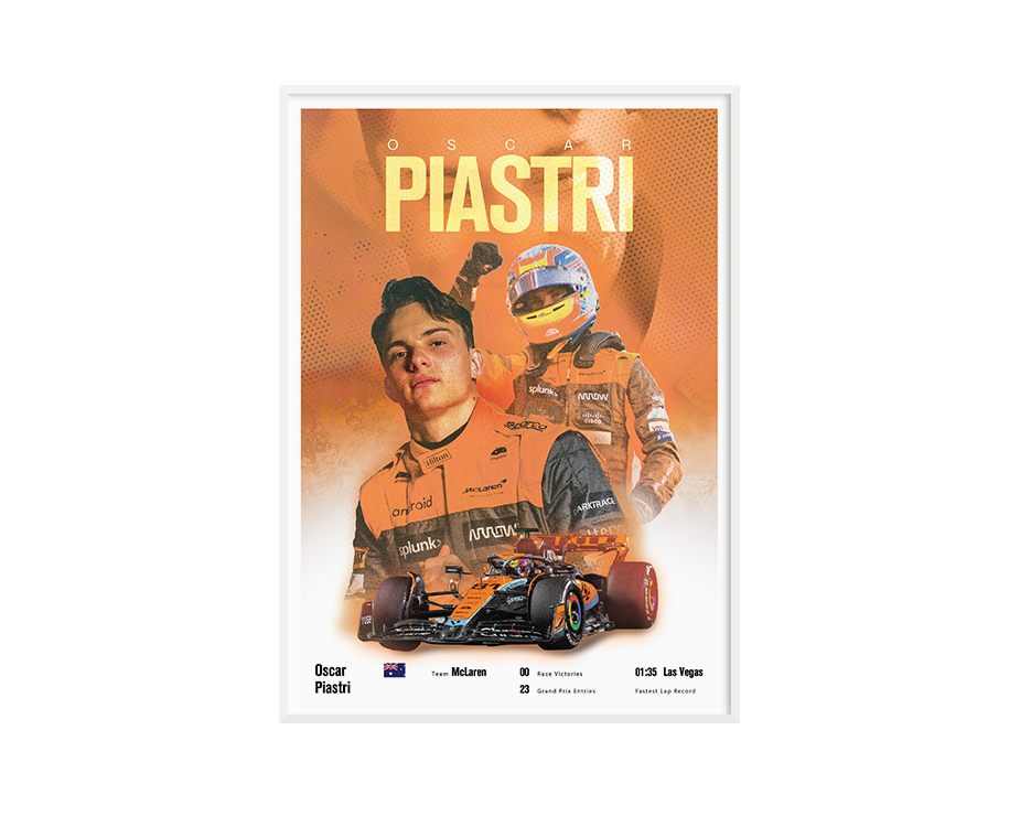 Oscar Piastri Vintage F1 Print