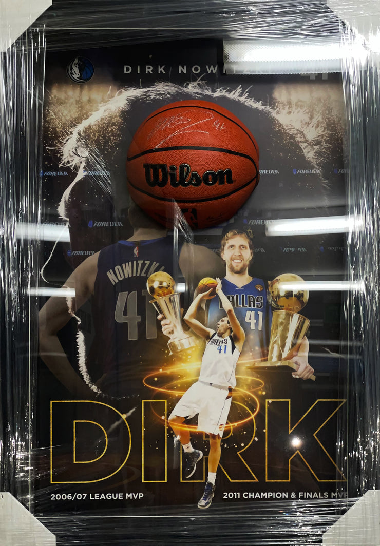 Dirk Nowitzki Signed Limited Edition Basketball Framed (LE 41)