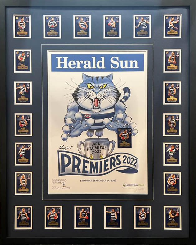 Geelong 2022 Premiers Herald Sun Art Framed