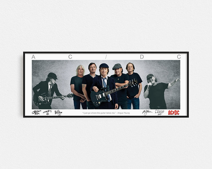 ACDC PANORAMIC COLLAGE PRINT FRAMED WINGS