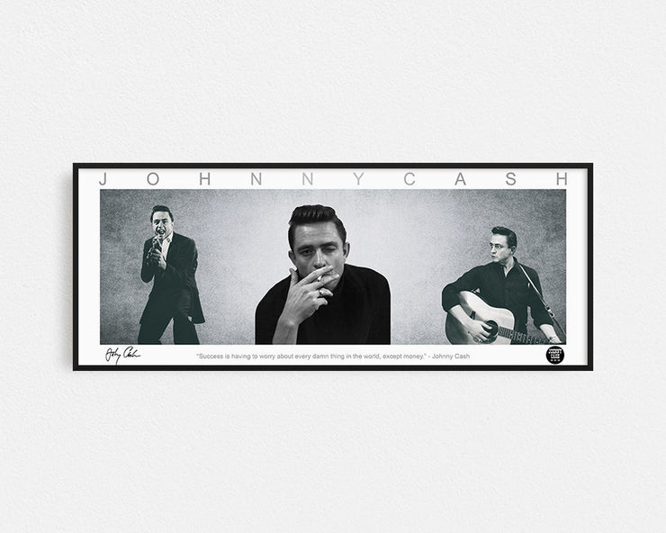 JOHNNY CASH PANORAMIC COLLAGE PRINT FRAMED WINGS