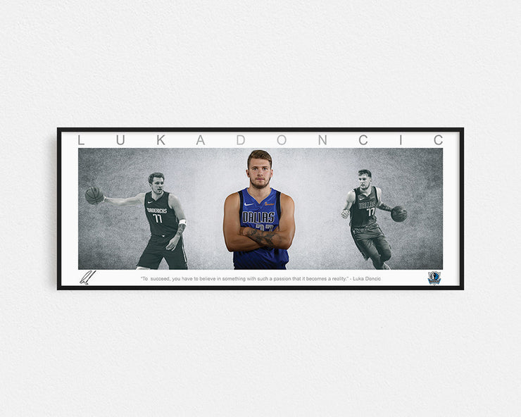 LUKA DONCIC PANORAMIC COLLAGE PRINT FRAMED WINGS