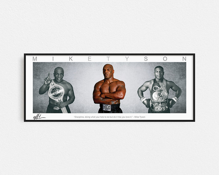 MIKE TYSON PANORAMIC COLLAGE PRINT FRAMED WINGS