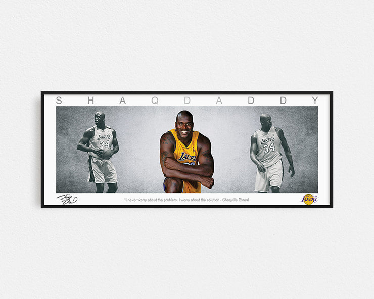 SHAQUILLE O_NEAL PANORAMIC COLLAGE PRINT FRAMED WINGS