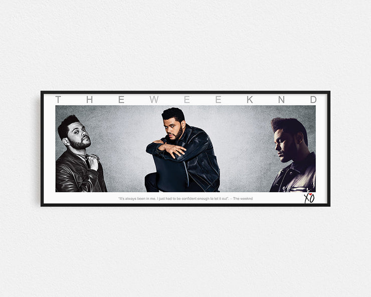 THE WEEKND PANORAMIC COLLAGE PRINT FRAMED WINGS