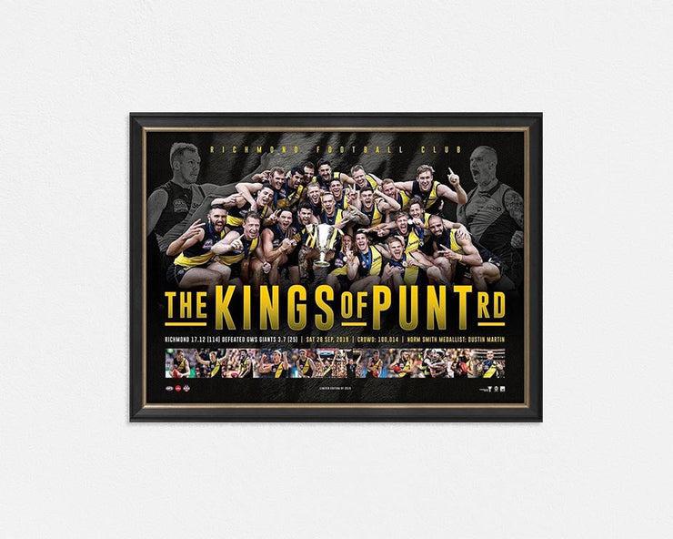 Richmond 2019 Premiers framed KINGS OF PUNT RD